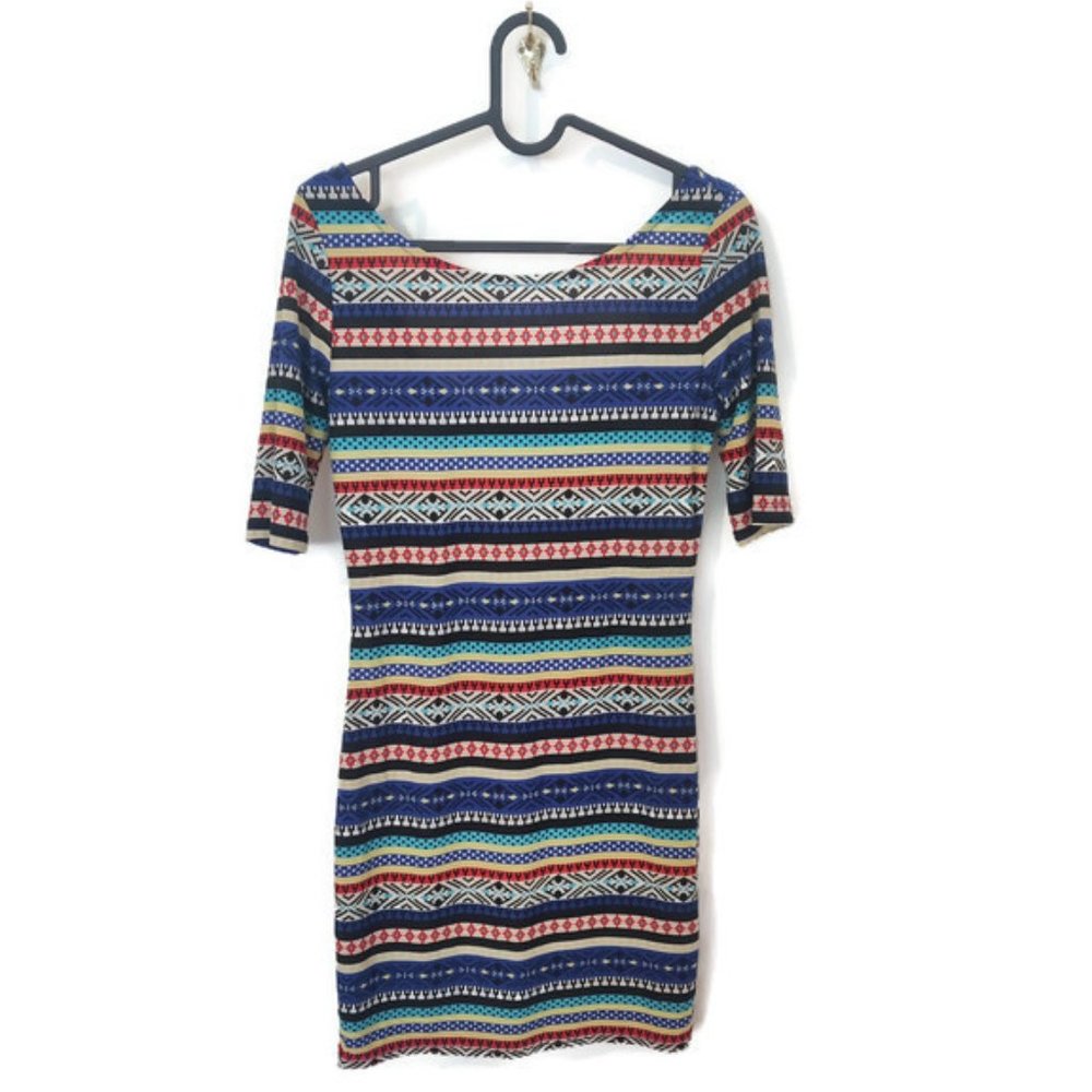 Multicolored Print Mini-Dress NWOT